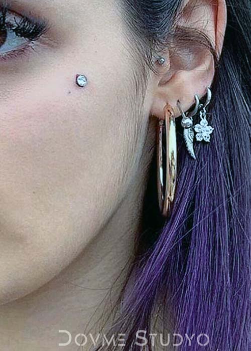 Elmacık Dermal Piercing Modeli