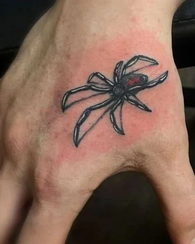 el üstü üç boyutlu örümcek dövmesi